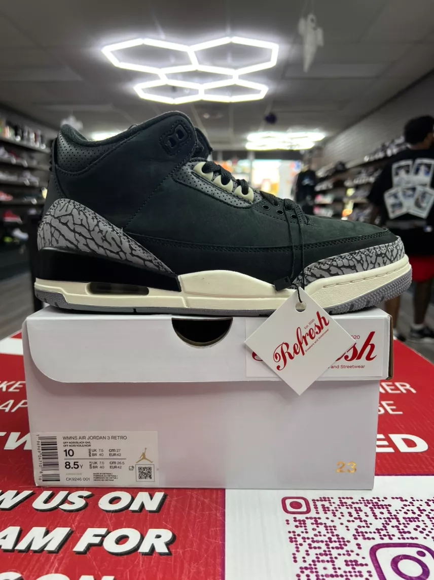 Air Jordan 3 Off Noir Size 10w/8.5m