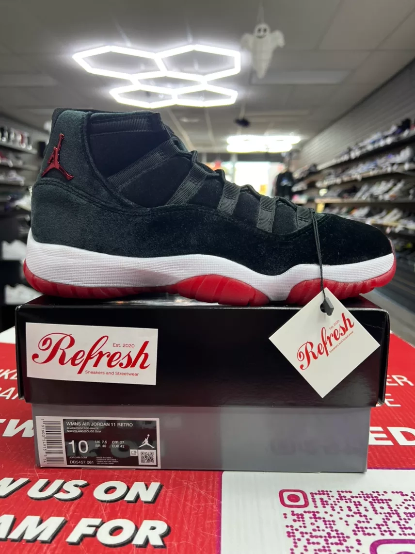 Air Jordan 11 Bred Velvet Size 10w/8.5m