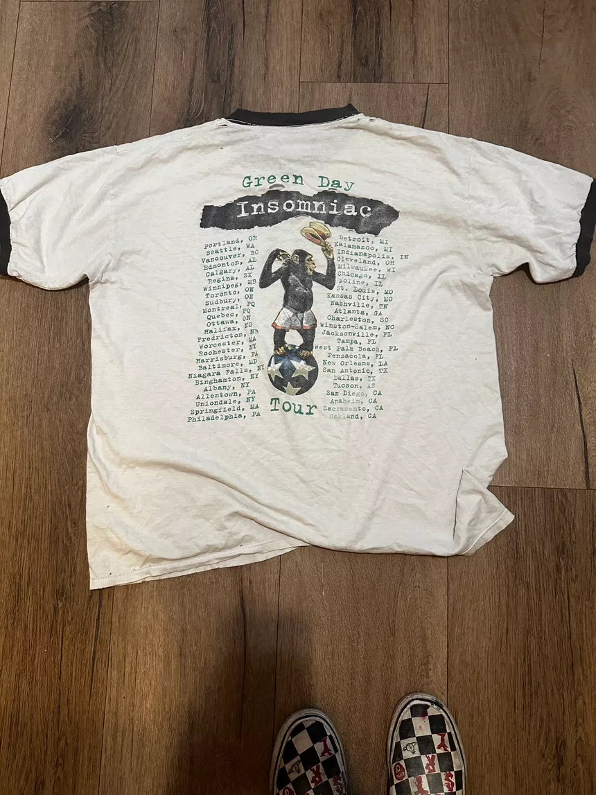 Vintage 90’s Green Day Insomniac Ringer Tee