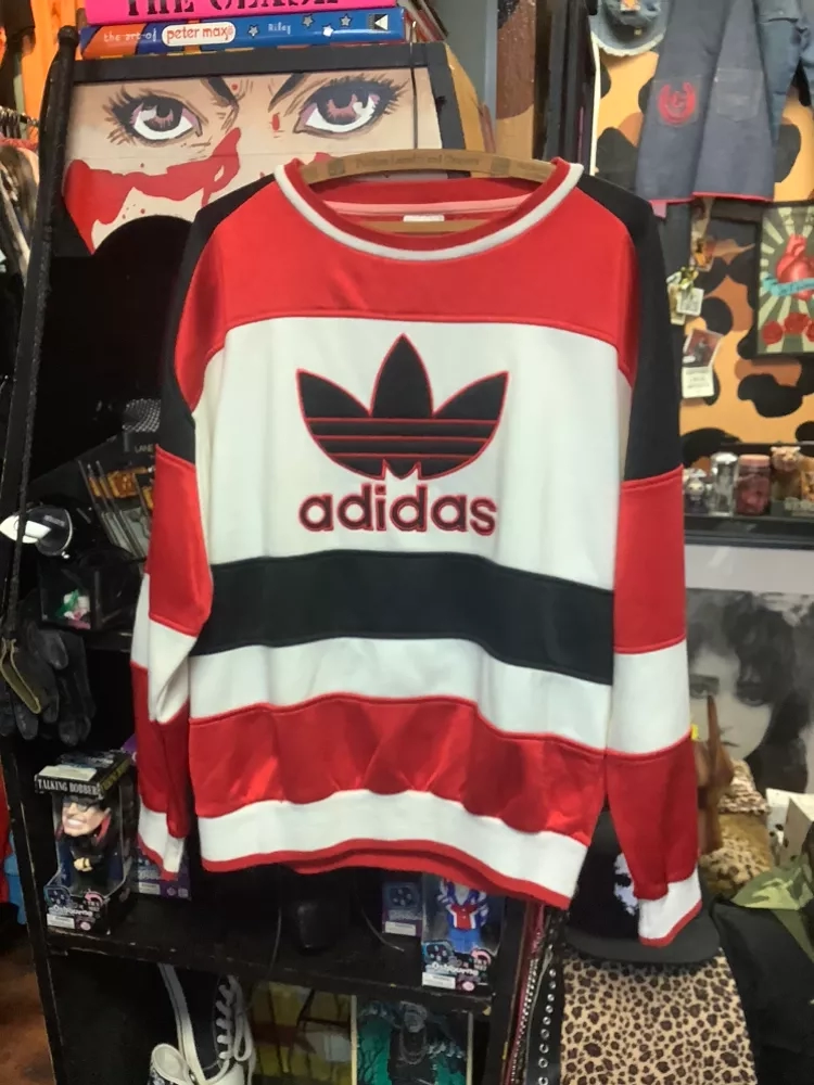 Vintage Adidas TrefoiL Red Colorblock Sweatshirt