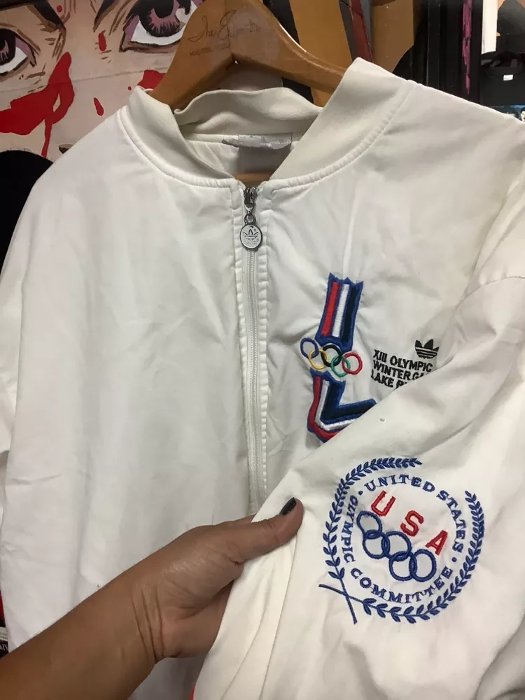 Vintage Adidas 1980 Olympics Lake Placid Bomber Jacket