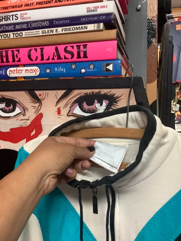 Vintage Adidas 1/4-1/2 Zip TeaL/BLack/White Pullover