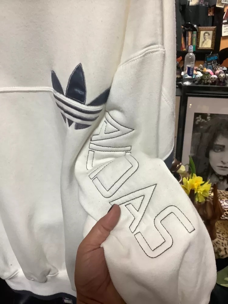 Vintage Adidas TrefoiL Grayish/Navy & White Sweatshirt