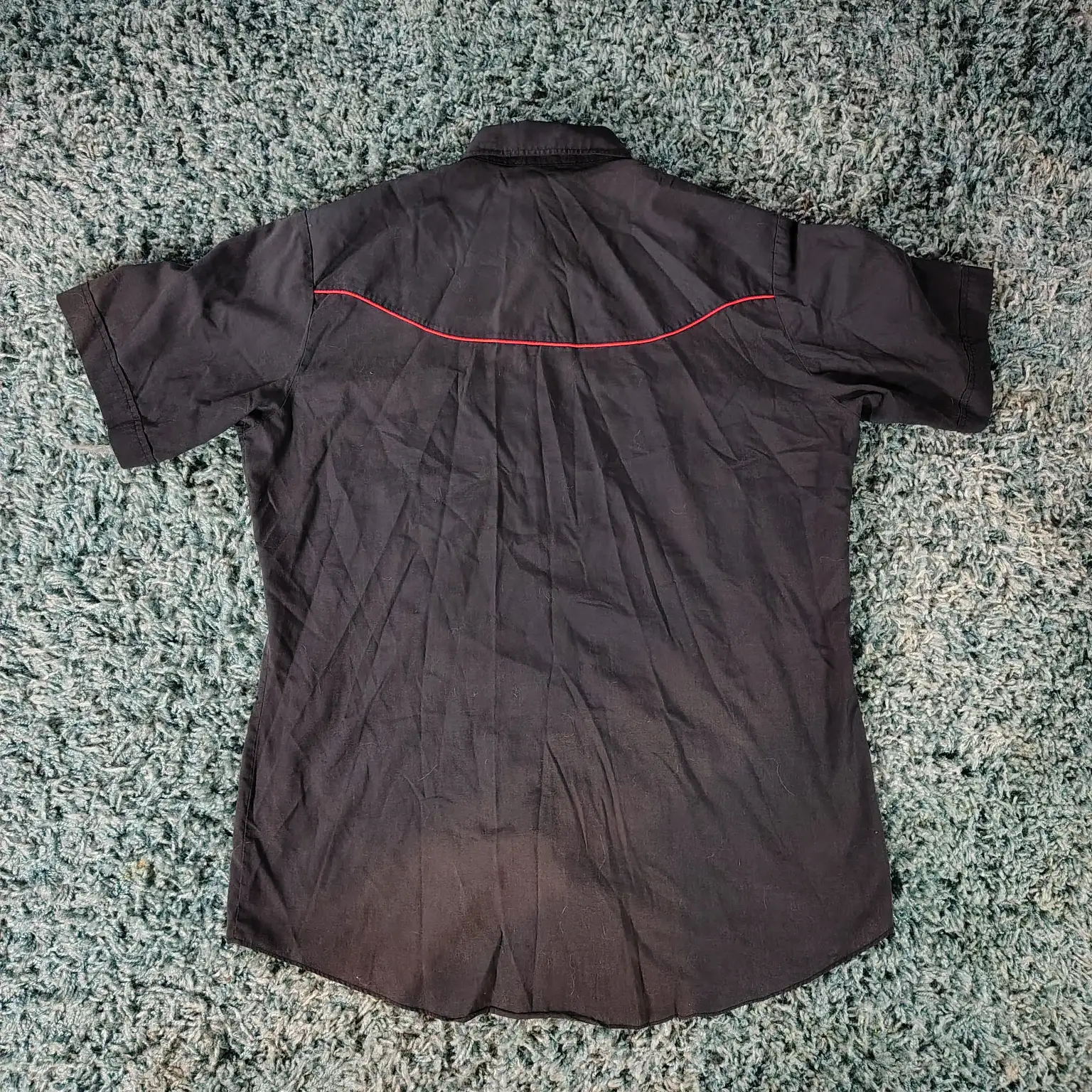 Ely Diamond Cattleman Black Western Shirt embroidered pearl snap Sz Large