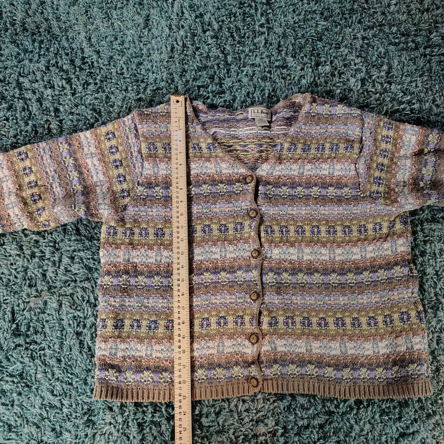 Vintage Women's LL Bean Fair Isle Cardigan Sweater