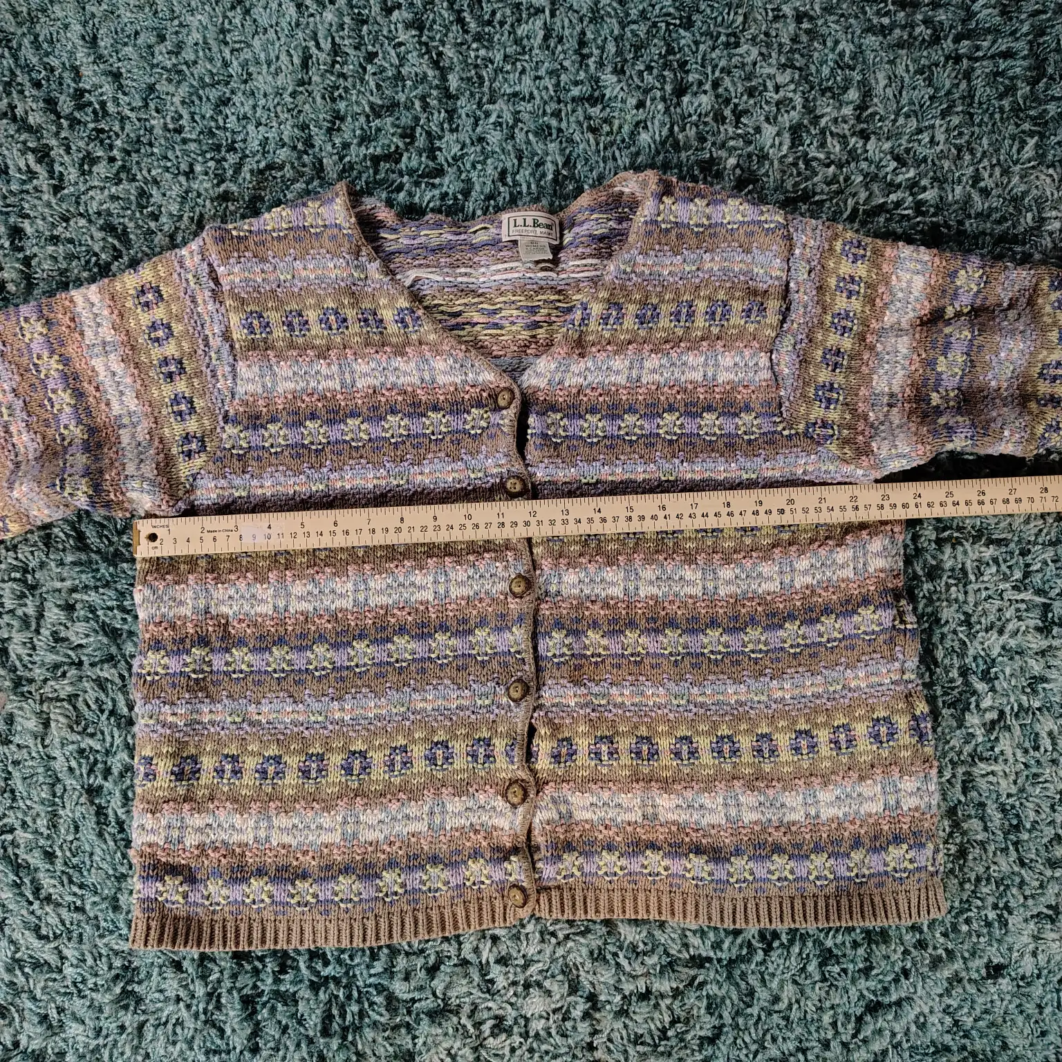 Vintage Women's LL Bean Fair Isle Cardigan Sweater