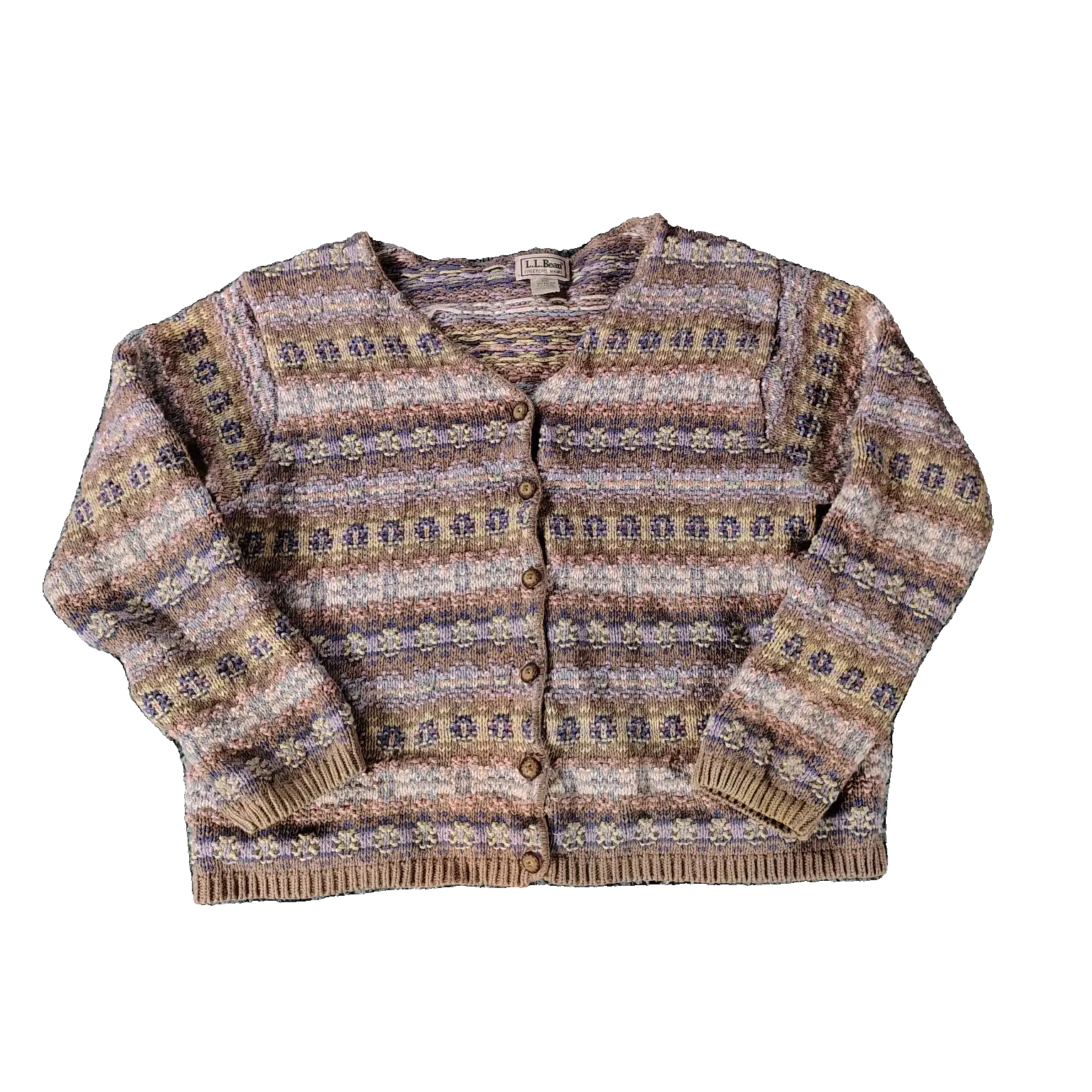 Vintage Women's LL Bean Fair Isle Cardigan Sweater