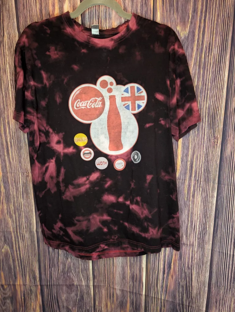 Coca-Cola Bleach Tie-Dye T-Shirt Sz L