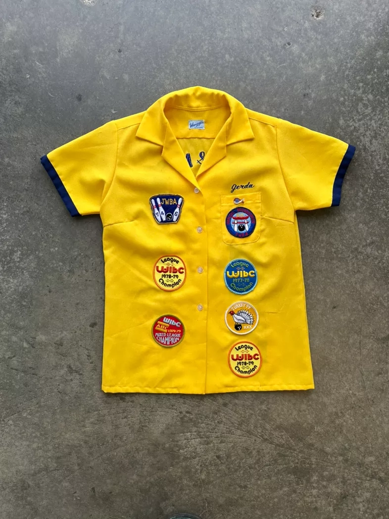 Vintage Yellow Bowling Shirt