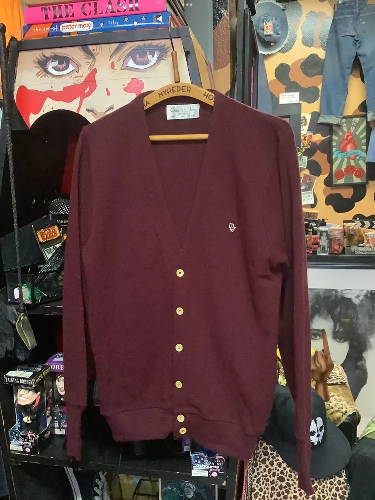 Vintage Christian Dior Burgundy Cardi