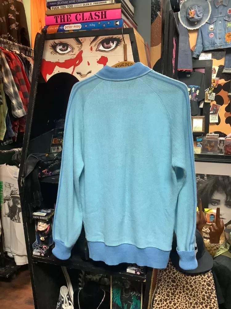 Vintage 2 Tone 3Button”The MaN”Blue Polo StyLe Sweater