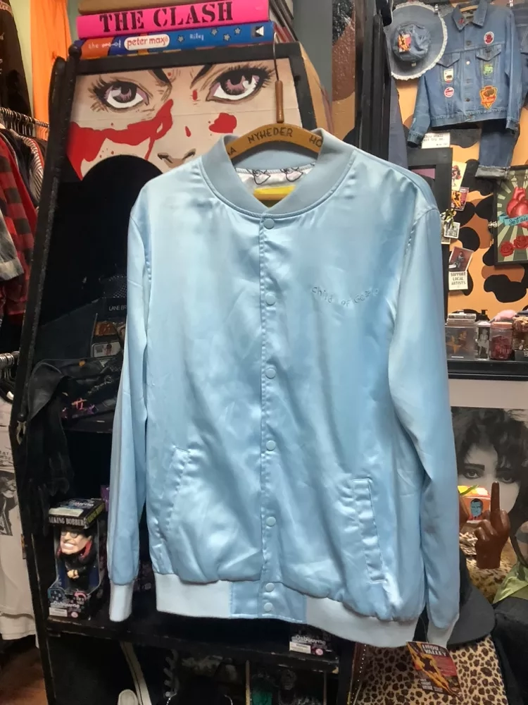 Child of GoLf  Baby Blue SateeN Souvenir StyLe Jacket