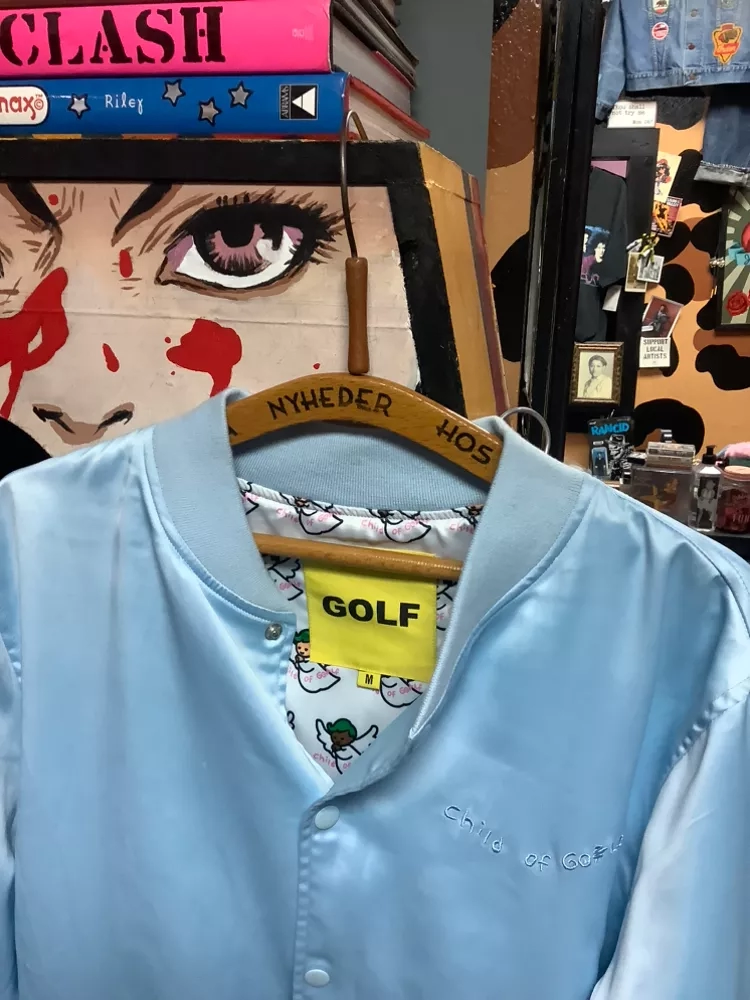 Child of GoLf  Baby Blue SateeN Souvenir StyLe Jacket