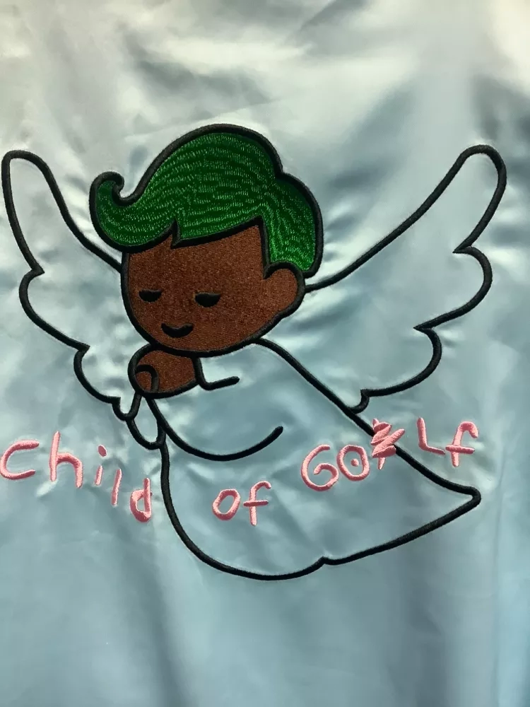 Child of GoLf  Baby Blue SateeN Souvenir StyLe Jacket