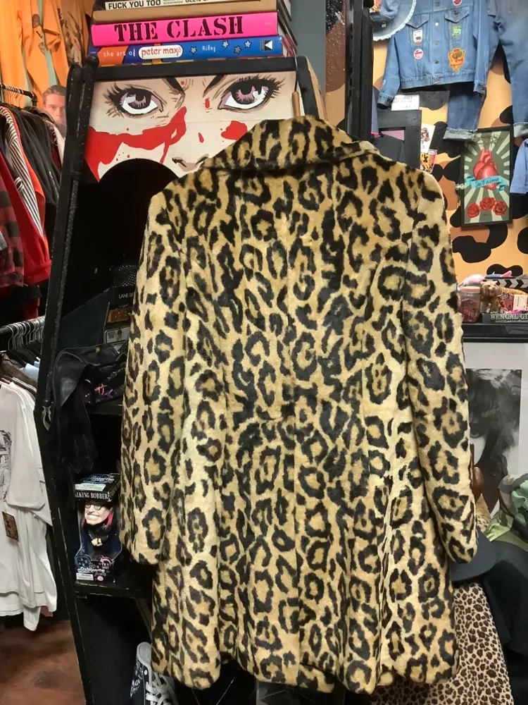 Vintage Leopard Print Faux Fur Coat ManiMaLs by GreenLea