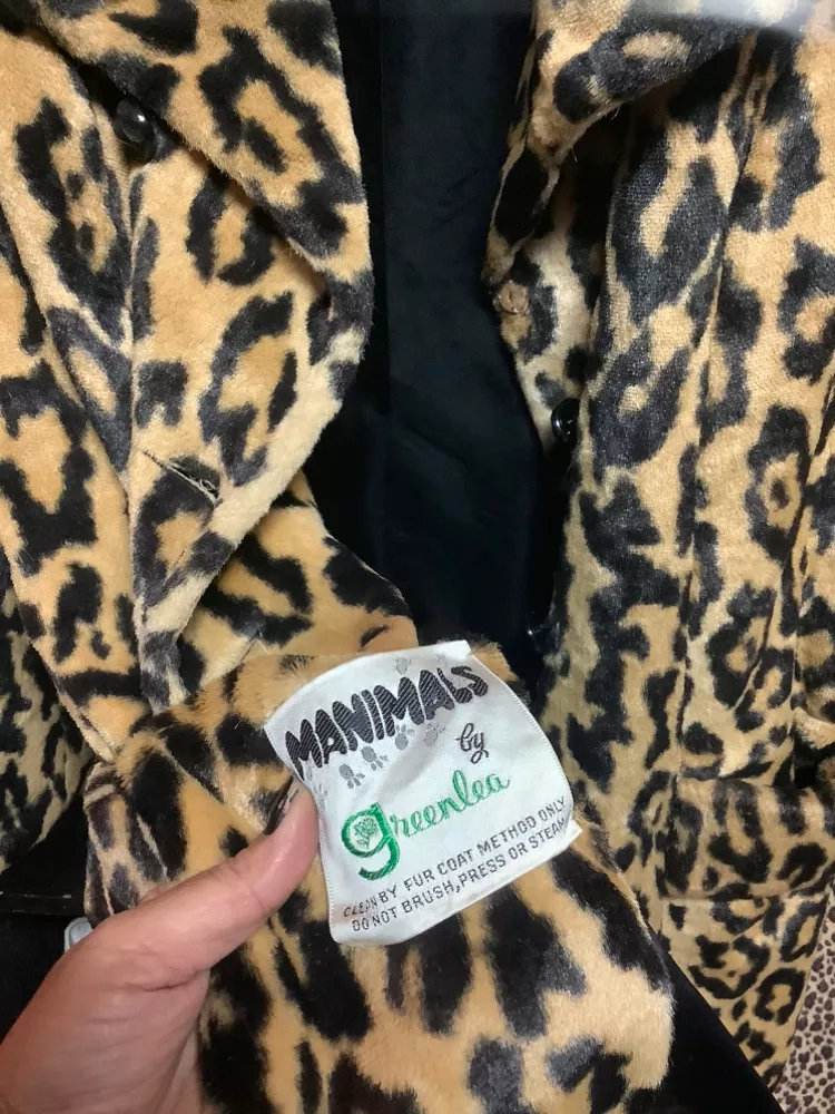 Vintage Leopard Print Faux Fur Coat ManiMaLs by GreenLea