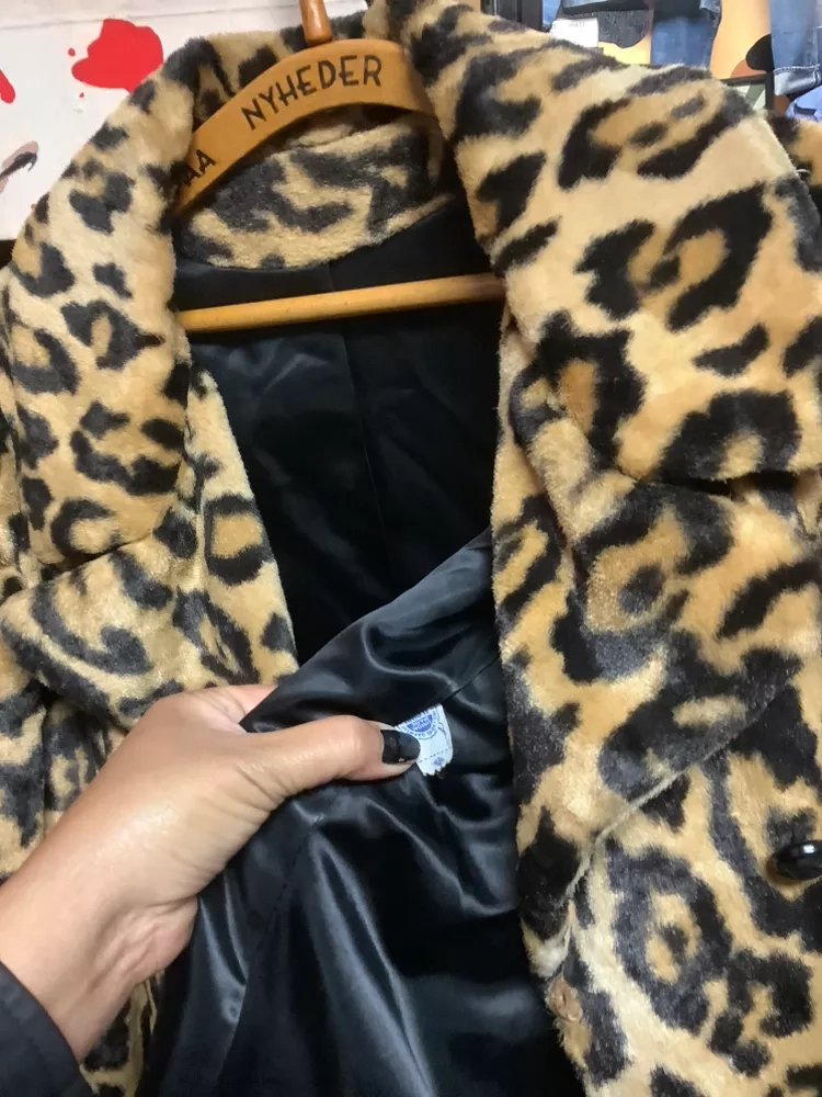 Vintage Leopard Print Faux Fur Coat ManiMaLs by GreenLea