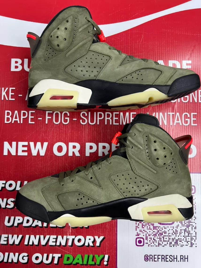 Air Jordan 6 Travis Scott Olive Size 12