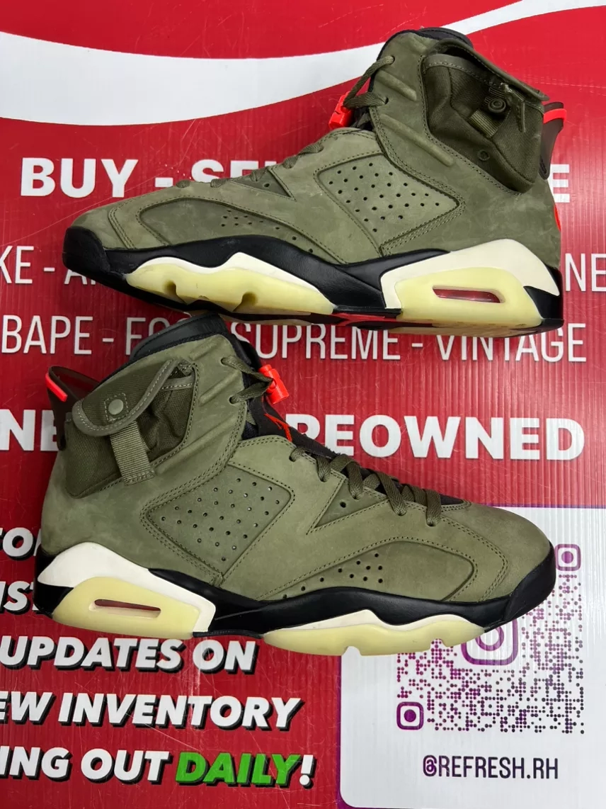 Air Jordan 6 Travis Scott Olive Size 12