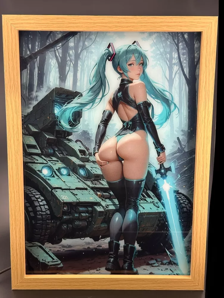 Hatsune Miku Tank Girl Framed Art Light Box
