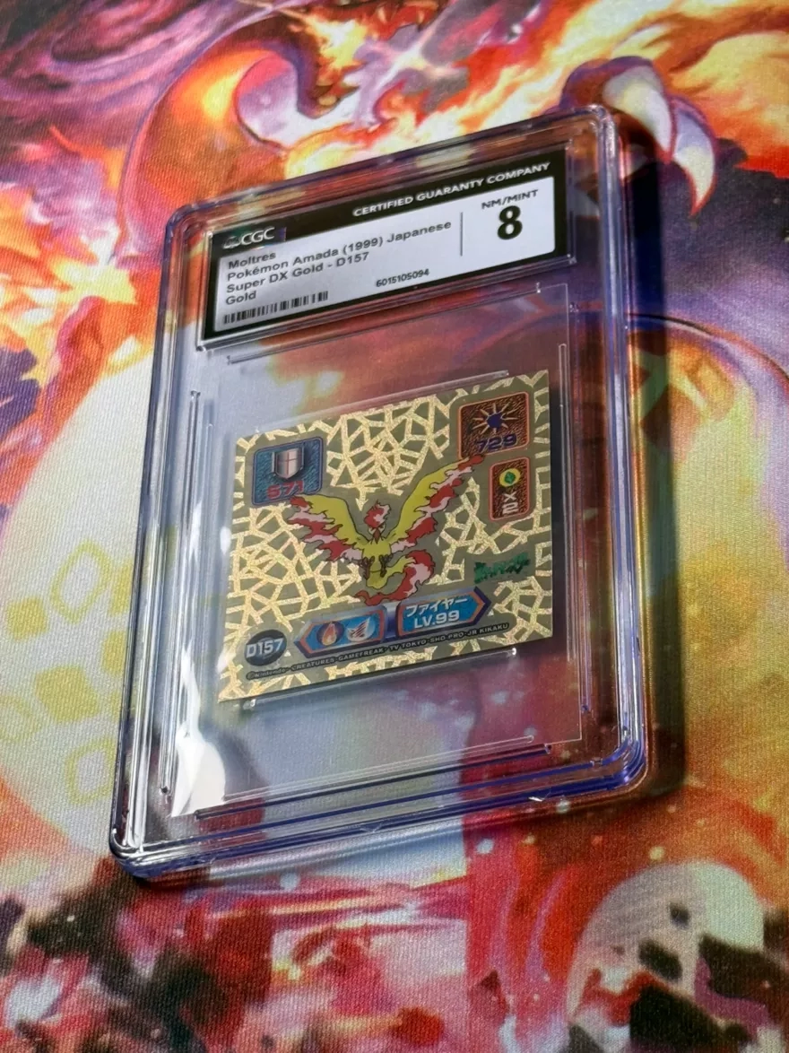 Moltres Amada gold sticker (1999) CGC 8