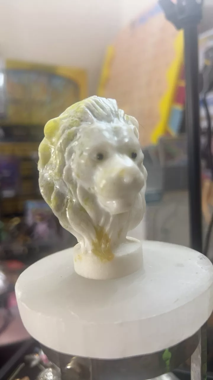 Lemon Jade Lion Head Bust