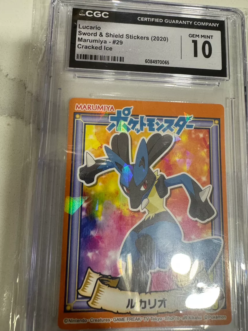 CGC 10 Lucario Cracked Ice Pokemon Card