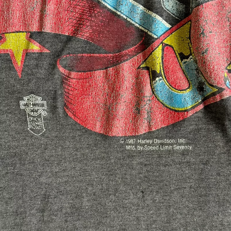 1987 Vintage Harley Davidson Born in USA Eagle Tee