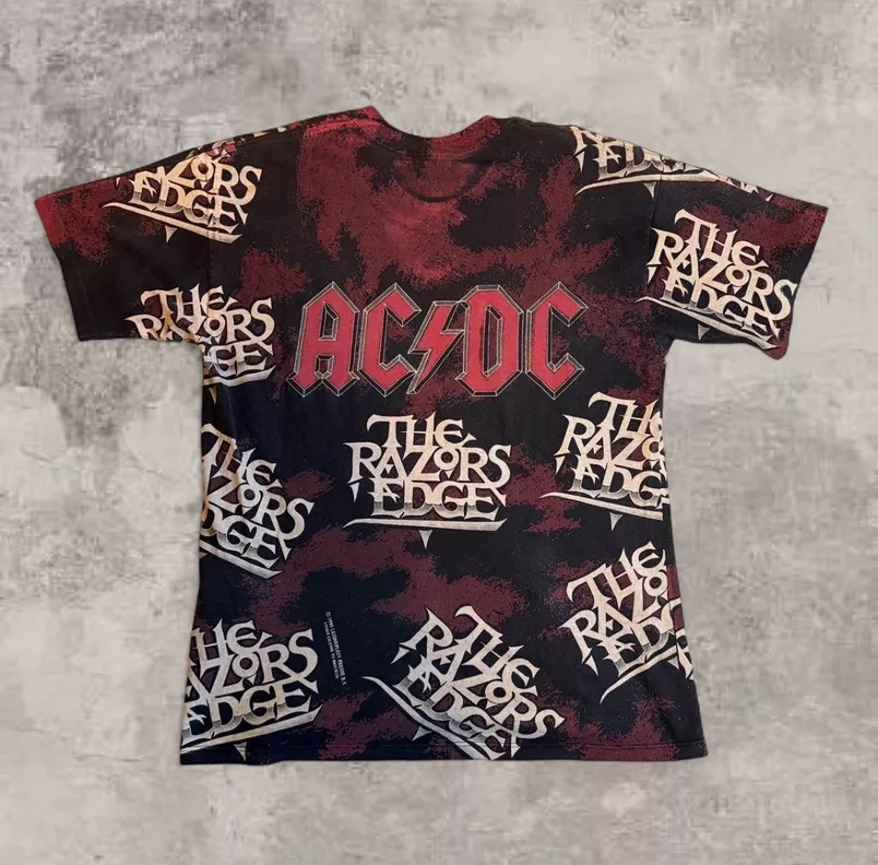 1990 aop AC/DC Razors Edge Band Tee
