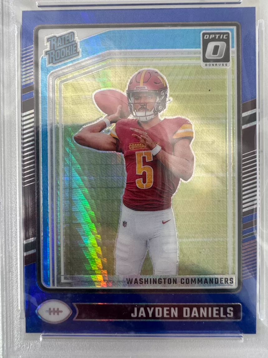 2024 Jayden Daniels Donruss Optic Blue Hyper PSA 9 Rookie Card