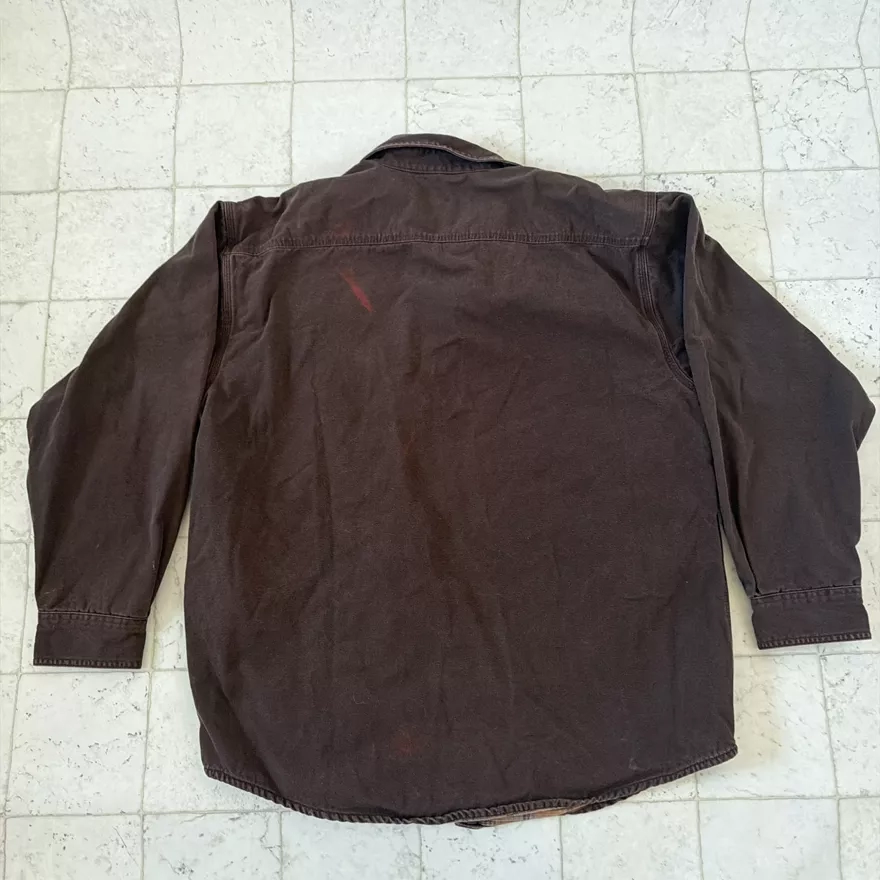 Carhartt Workwear Brown Flannel Lined Button-Up Shirt