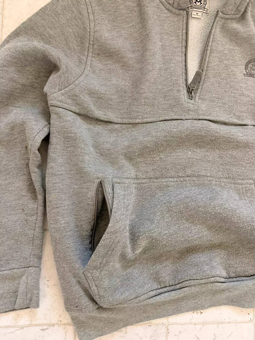 Akademics Grey Fleece Half-Zip Hoodie