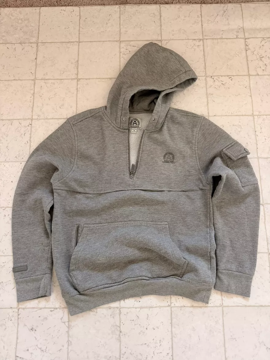 Akademics Grey Fleece Half-Zip Hoodie