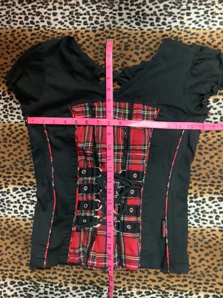 Vintsge Tripp Red Plaid Corset Style Top