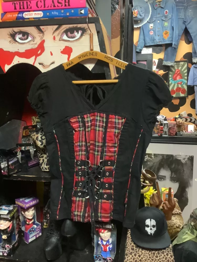 Vintsge Tripp Red Plaid Corset Style Top
