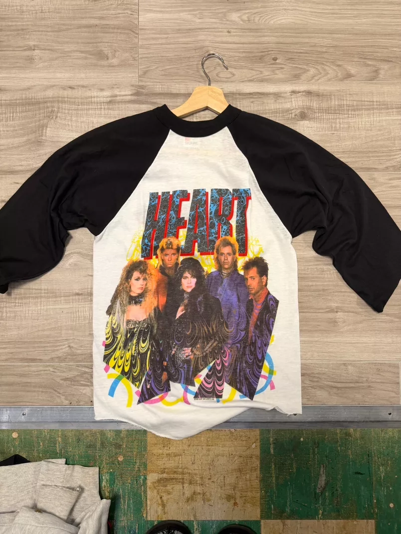 Vintage 80s Heart Band Raglan T-Shirt