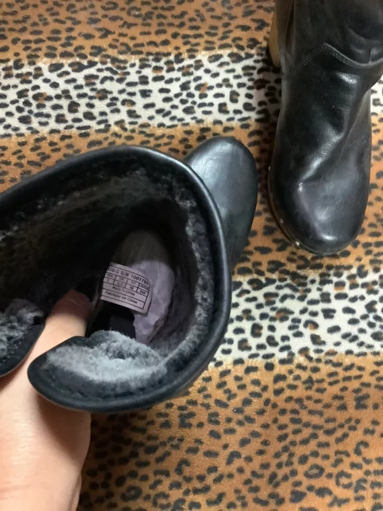 UGG Australia Black Leather Clog Boots