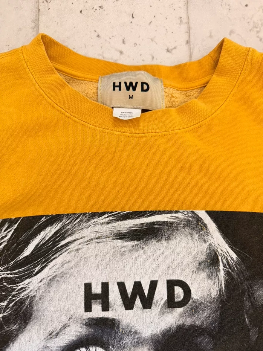 HWD Graphic Print Yellow Crewneck Sweatshirt
