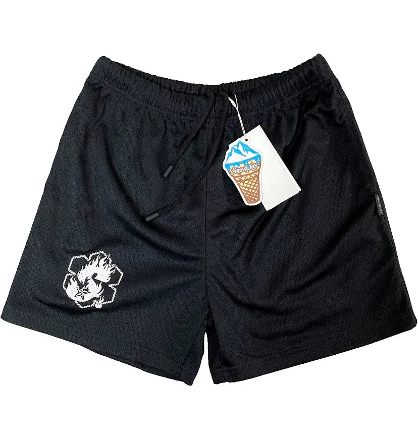 Snowday Black Mesh Shorts