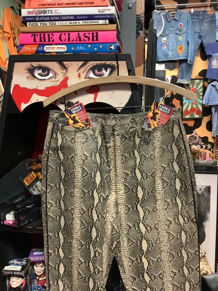 Vintage HD Leather snakeskin Flare Trousers