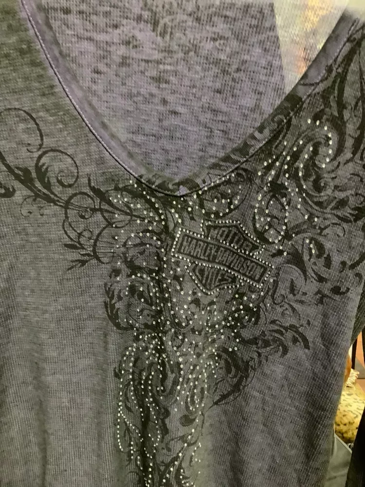 FeMMe Harley Davidson Embellished Thermal Top