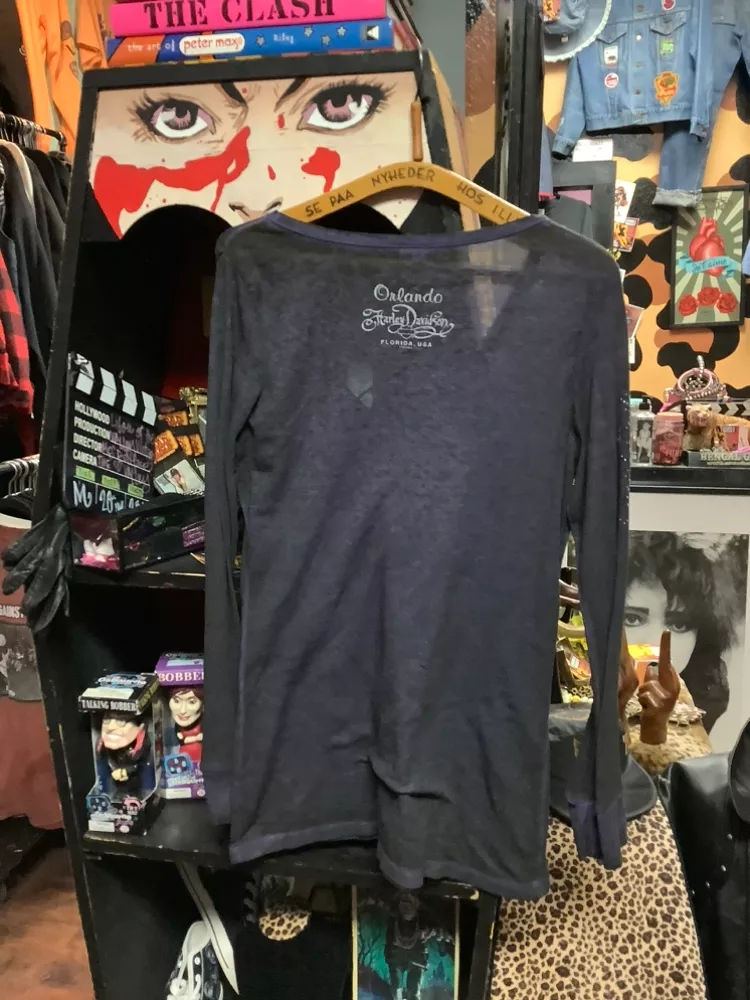 FeMMe Harley Davidson Embellished Thermal Top