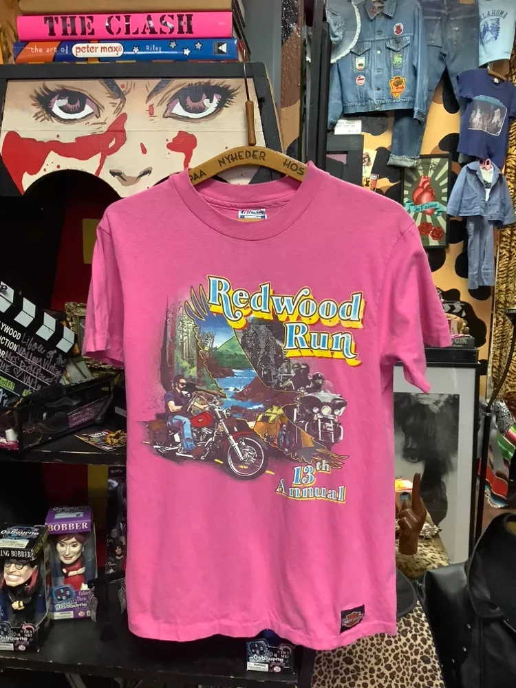 Vintage HarLey Davidson Redwood Run 13th Annual Pink T