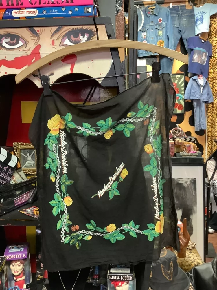 Vintage Harley-Davidson YeLLow Rose&Chain Bandana