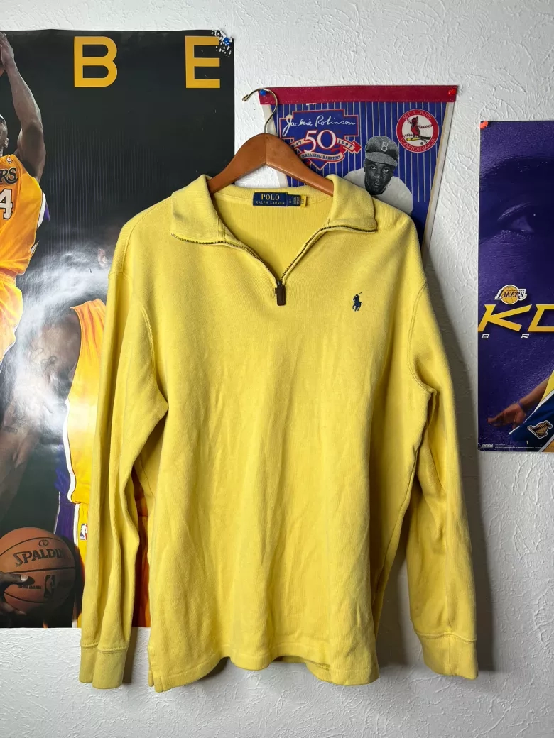 Vintage Polo Ralph Lauren Yellow Quarter Zip Pullover