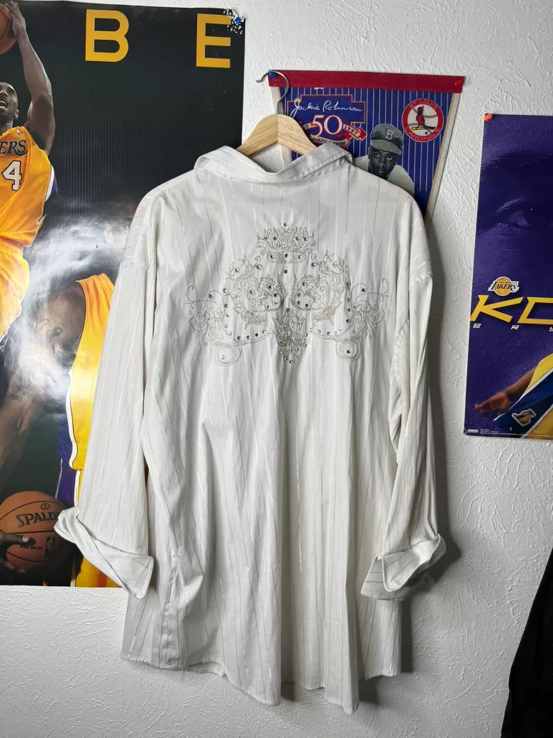 M2Z USA Embellished Button-Down Shirt