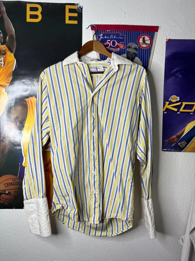 Burberrys Vintage Striped Button-Up Shirt
