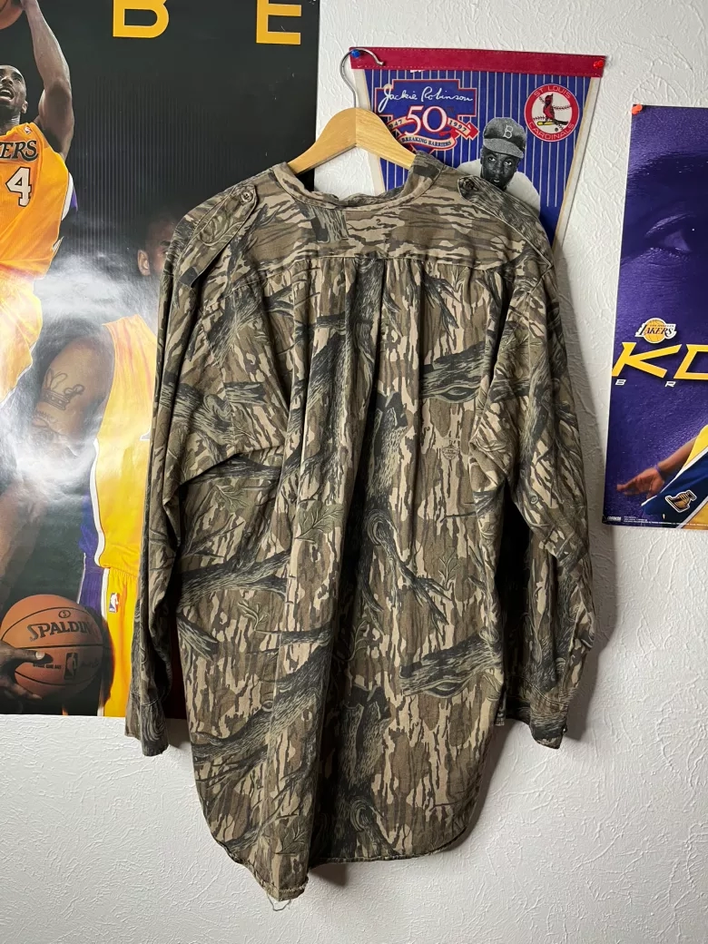Vintage Camo Long Sleeve Button-Down Shirt