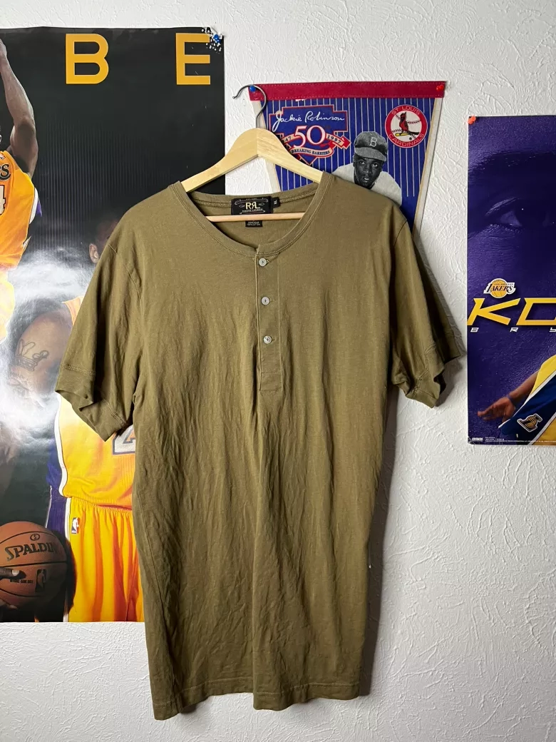 RRL Olive Henley Tee