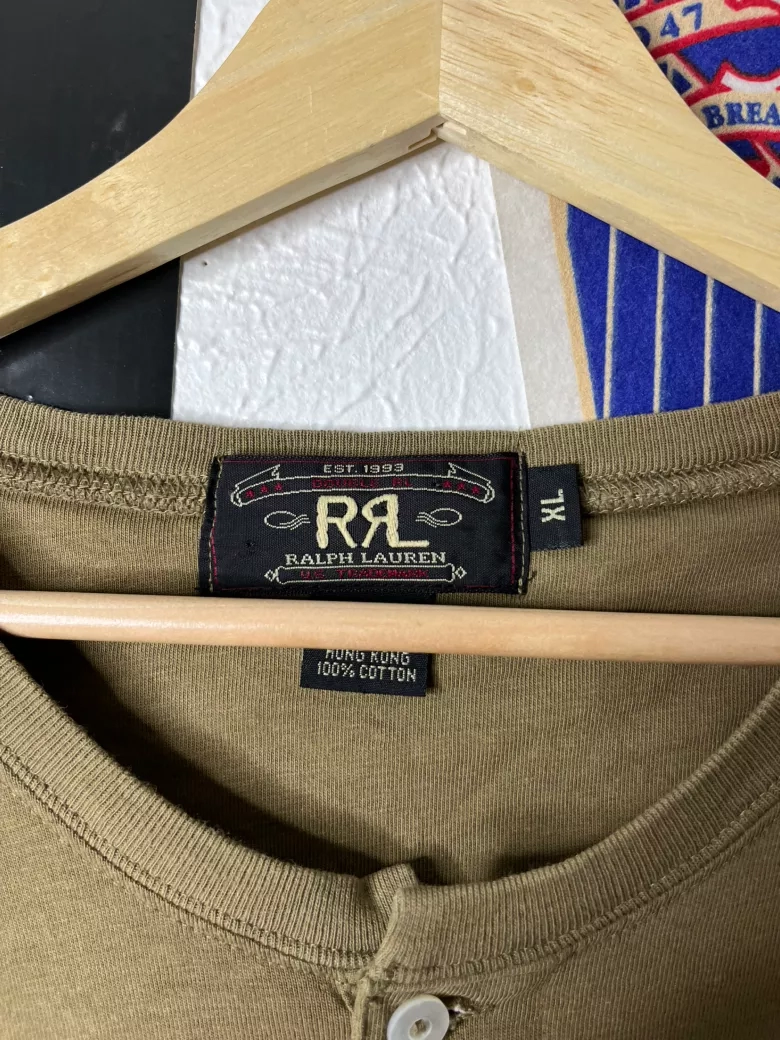 RRL Olive Henley Tee